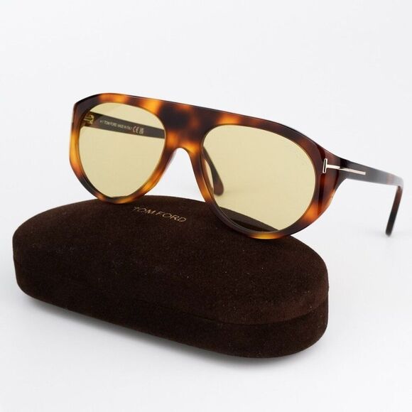 NEW Tom Ford FT1001/S53E REX Havana Yellow Photochromic Unisex Sunglasses